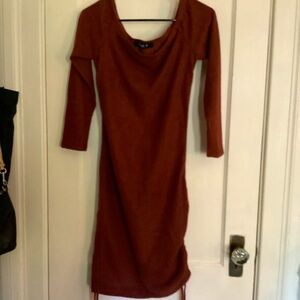 Fuzzy soft brown autumn dress